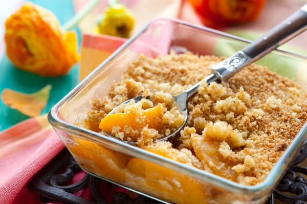 Gluten Free Peach Dessert
 Gluten free Peach Cobbler from Ela Family Farms