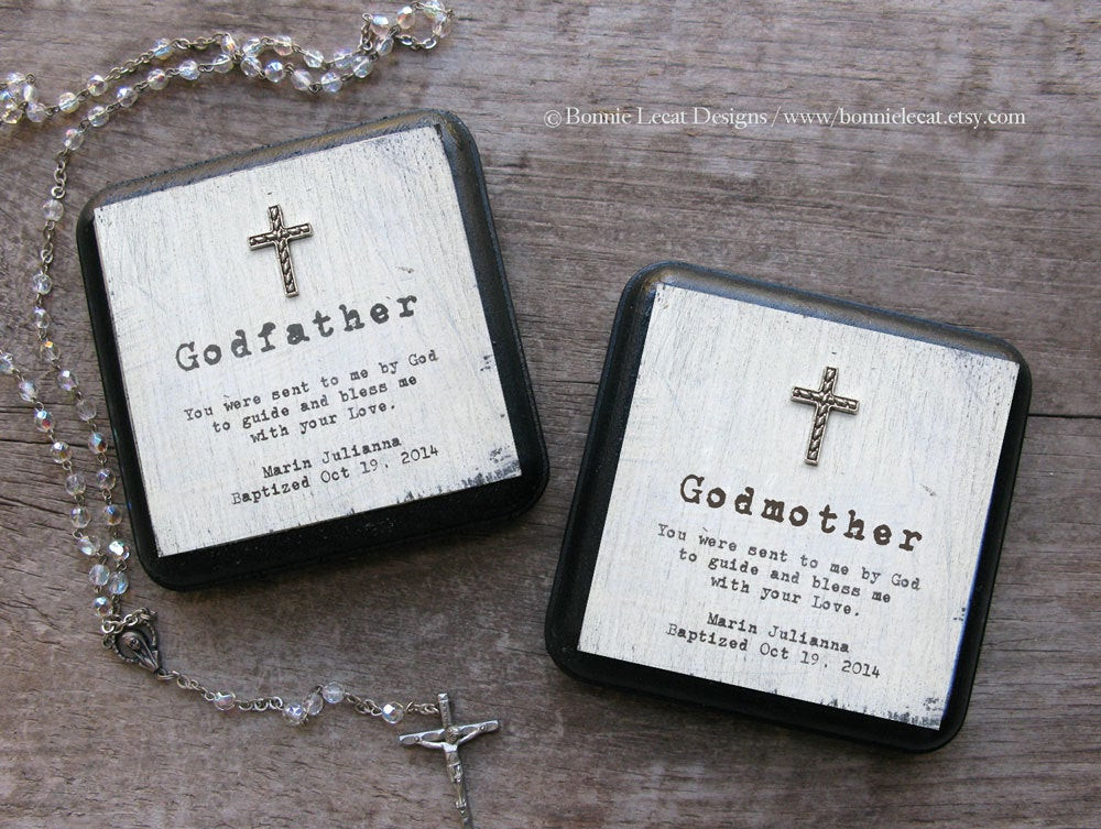 Godmother Gift Ideas For Baptism
 Personalized Baptism Gift Set Godmother Gift Godfather Gift