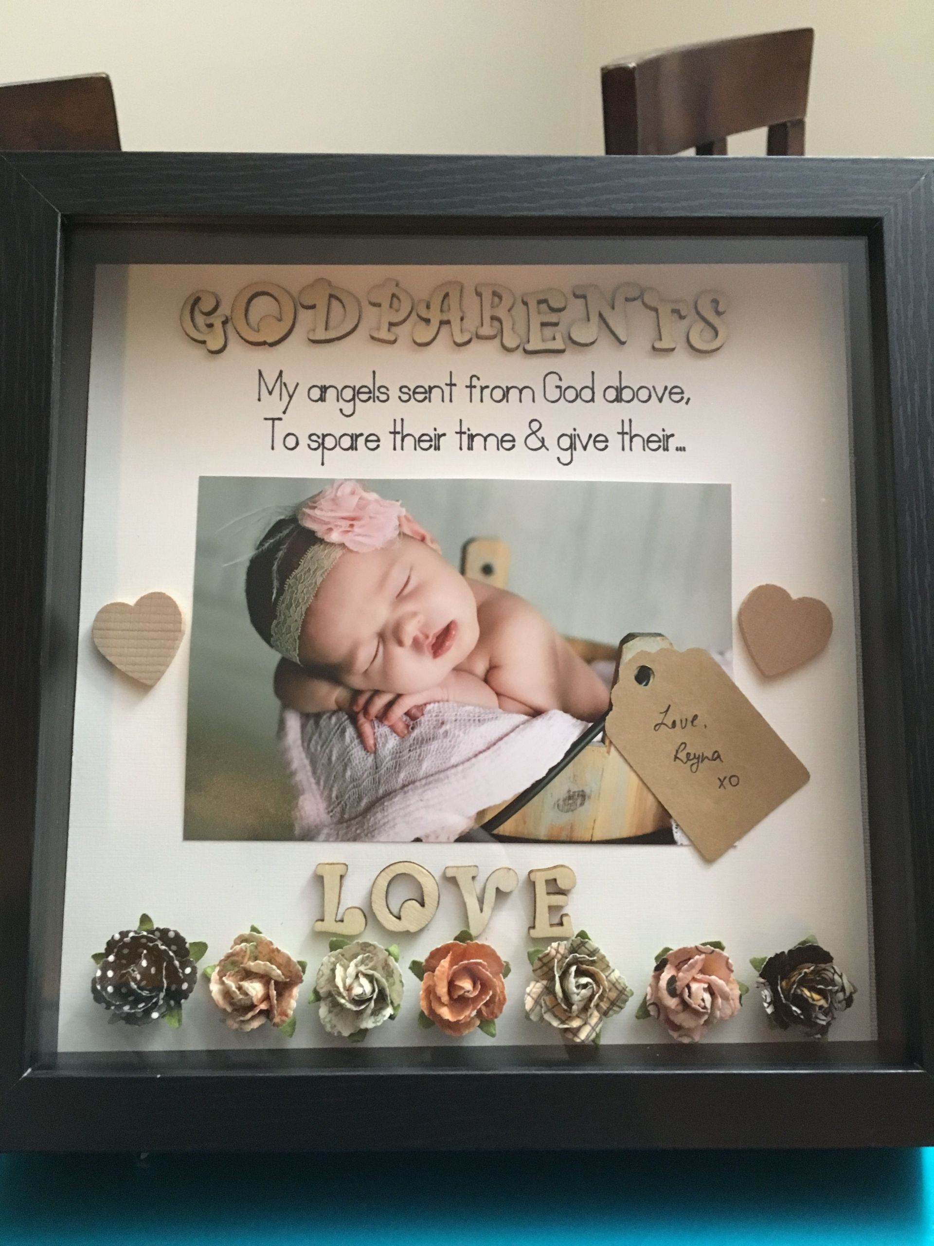 Godmother Gift Ideas For Baptism
 Godparents DIY Shadow Box Gift Baptism