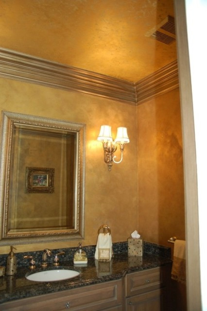 Gold Bedroom Walls
 Metallic Gold Plaster Troweled Walls Gilded Ceiling