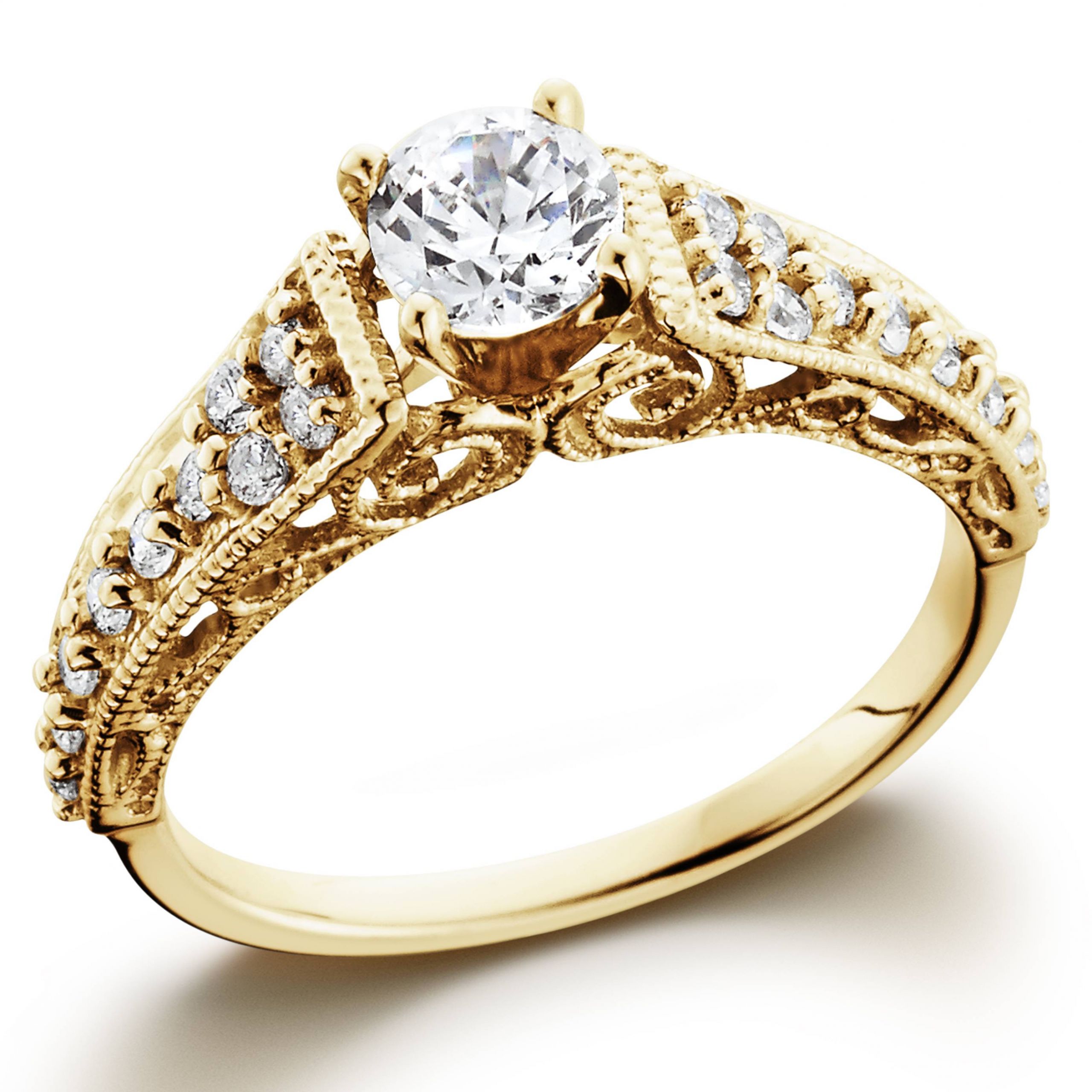 Gold Diamond Wedding Rings
 5 8ct Vintage Diamond Engagement Ring 14K Yellow Gold
