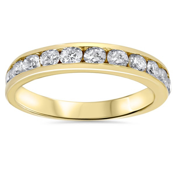 Gold Diamond Wedding Rings
 Shop 14k Yellow Gold 1ct TDW Channel set Diamond Wedding