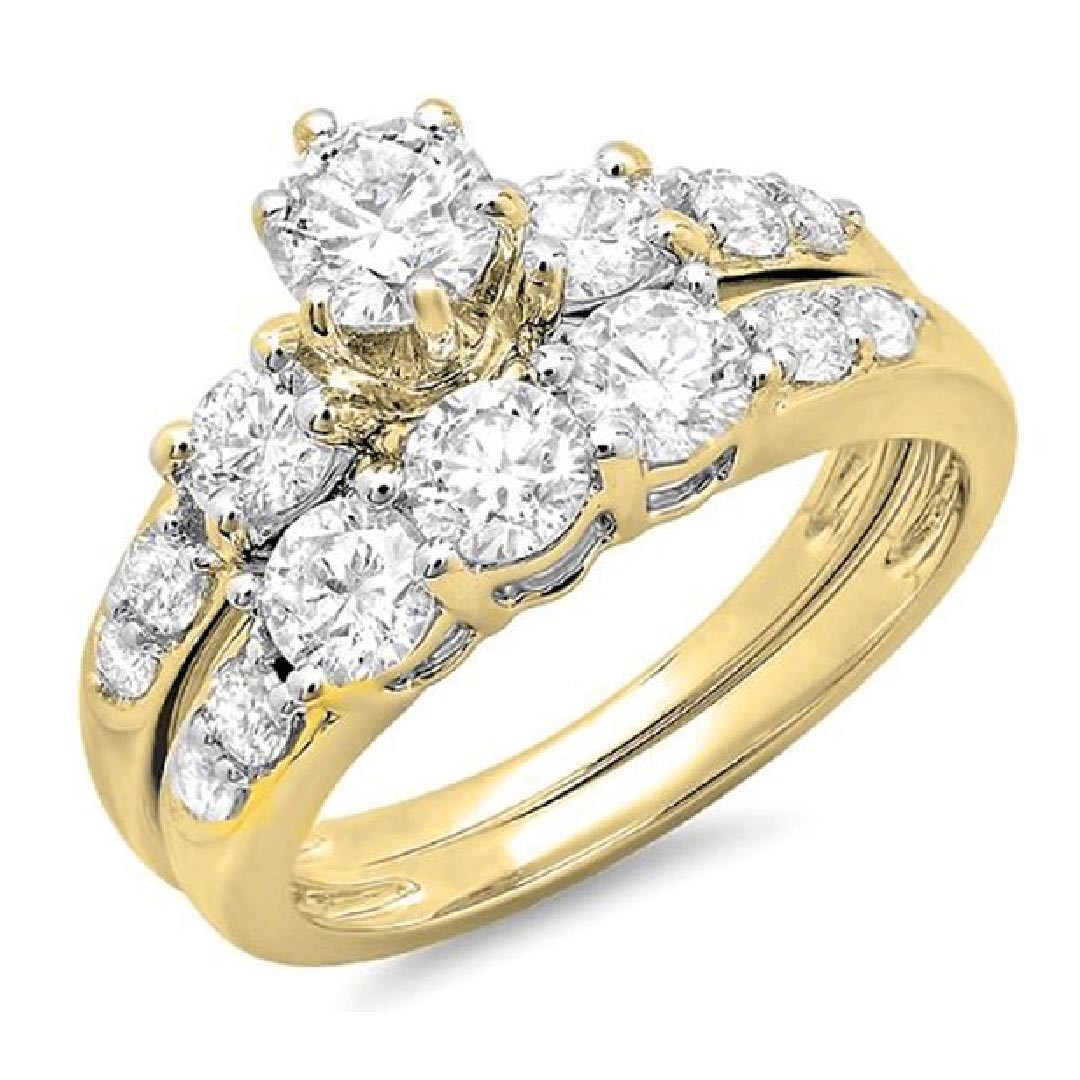 Gold Diamond Wedding Rings
 2 00 Carat ctw 14k Gold Round Diamond La s 3 Stone