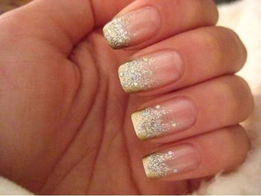 Gold Wedding Nails
 French Nails