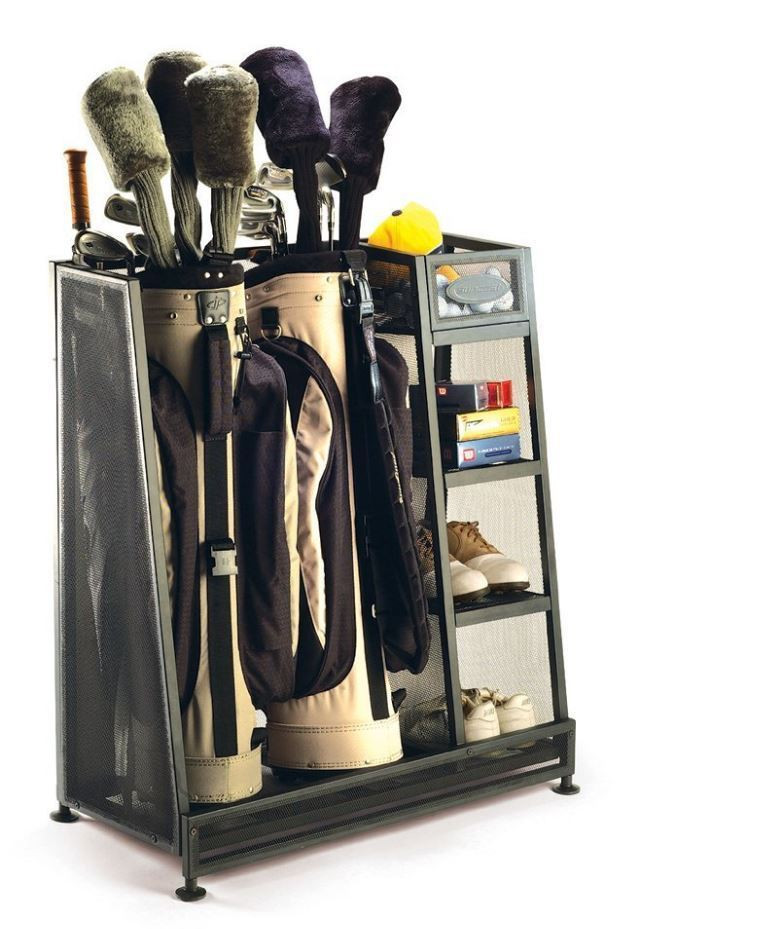 Golf Organizer For Garage
 Golf Garage Organizer Sports Bag Rack Home Storage Clubs