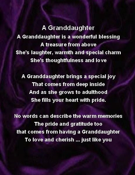 Grandmother And Granddaughter Bond Quotes
 Fridge Magnet Personalised Granddaughter Poem Purple