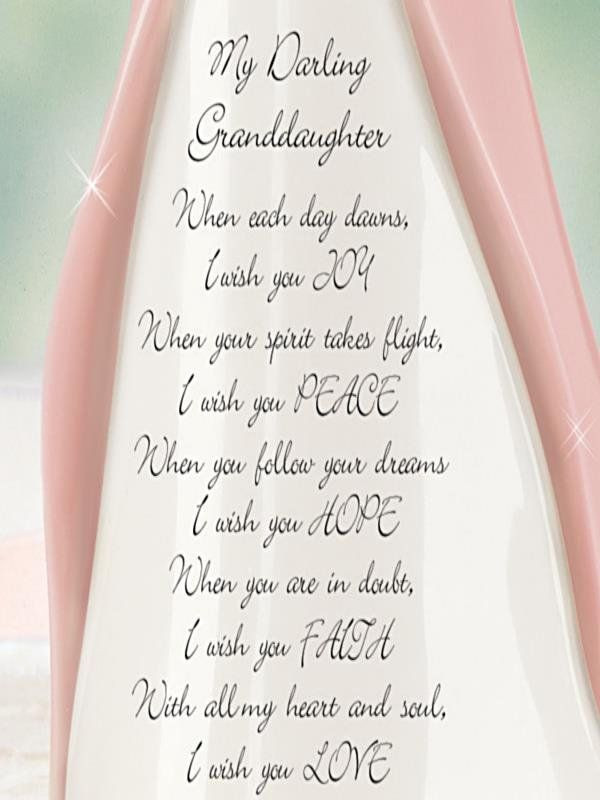 Grandmother And Granddaughter Bond Quotes
 "Darling Granddaughter I Wish You" Angel Figurine