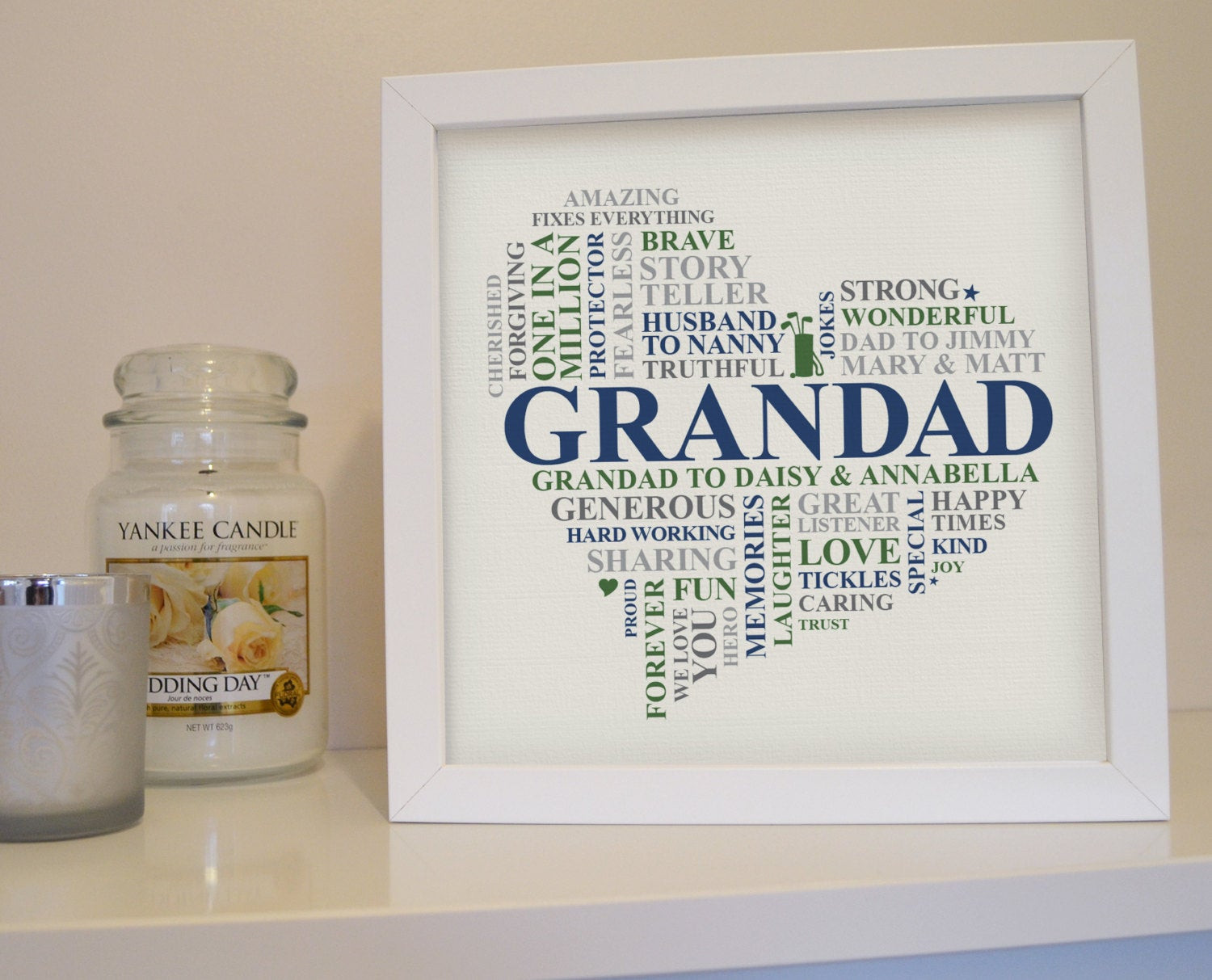 Grandpa Birthday Gifts
 Framed Grandad t Personalised Grandpa print by