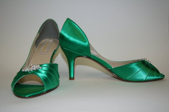 Green Shoe Wedding
 Custom Wedding Shoes Green Wedding Shoes Dyeable by Parisxox