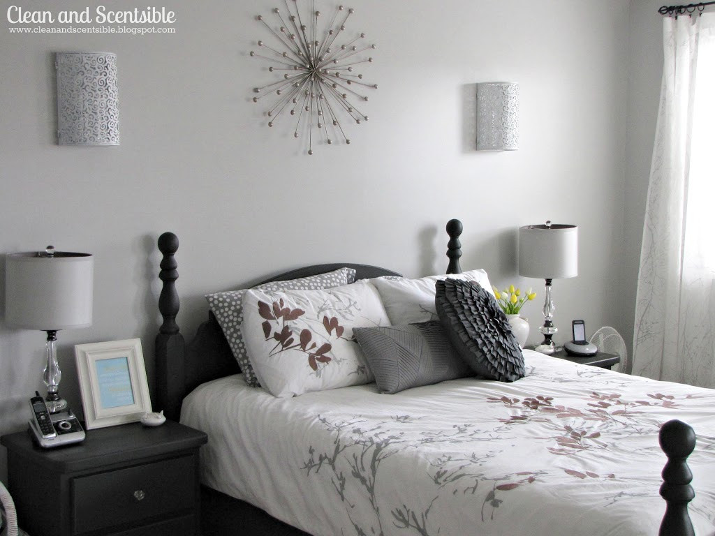 Grey Bedroom Walls
 Master Bedroom Makeover Clean and Scentsible