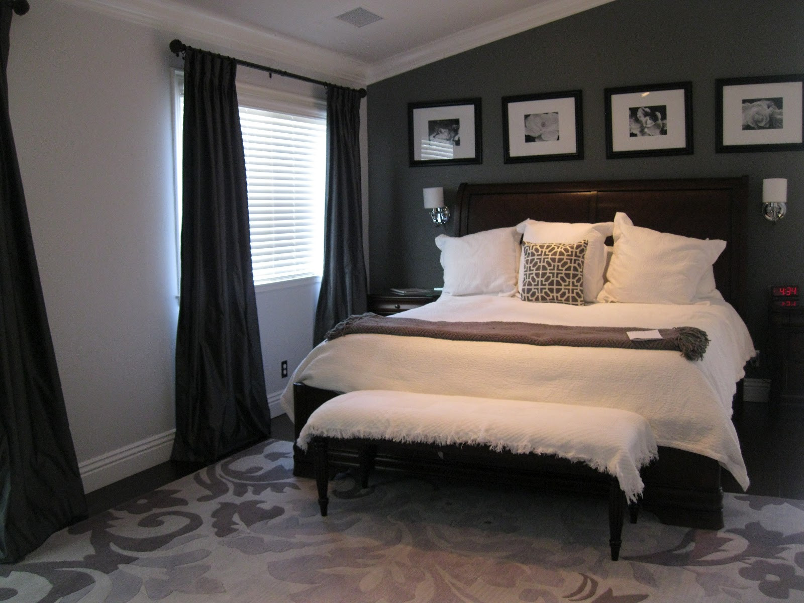 Grey Master Bedroom
 C B I D HOME DECOR and DESIGN CHARCOAL GRAY MASTER SUITE