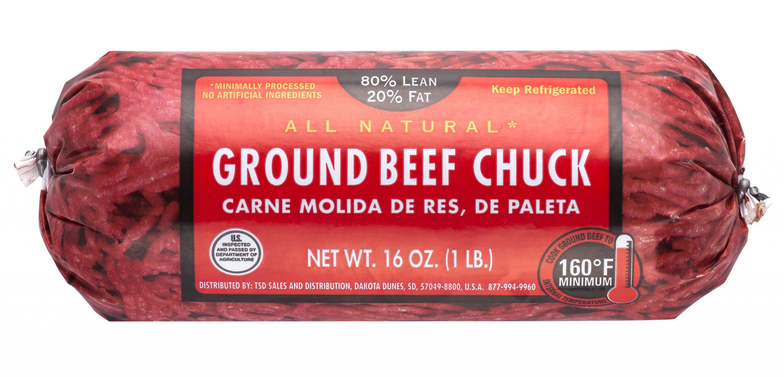 Ground Beef Walmart
 All Natural Lean Fat Ground Beef Chuck Roll 1 lb