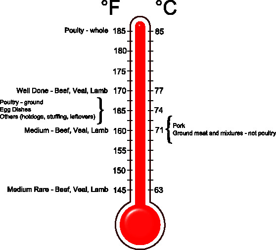 Ground Turkey Internal Temp
 Cooking Temperature Chart