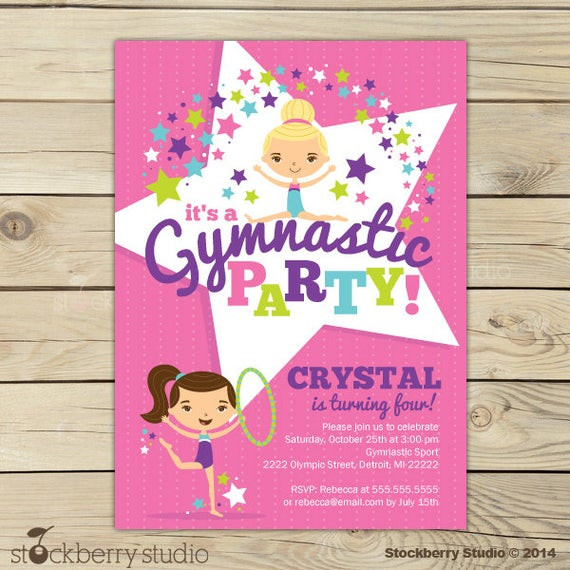 Gymnastics Birthday Invitations
 Gymnastics Invitation Printable Gymnastics Birthday Party