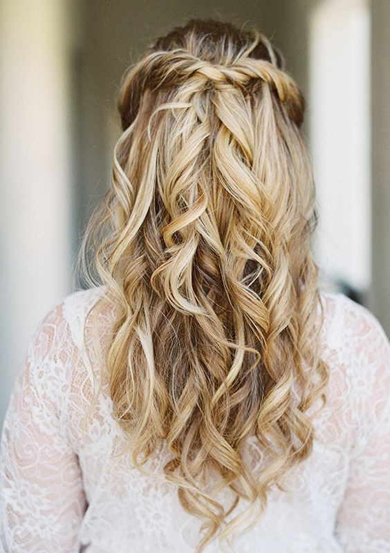Half Up Half Down Hairstyle For Wedding
 simple half up half down wdding hairstyle idea via Lane