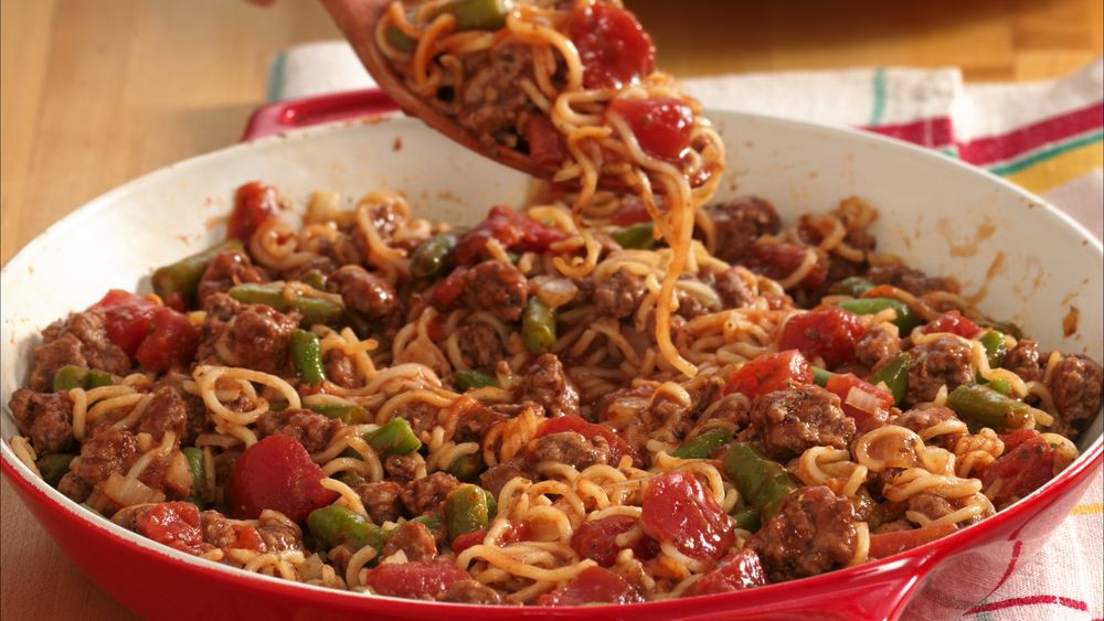 Hamburger Dinner Ideas
 Easy Beef and Noodle Dinner recipe from Pillsbury