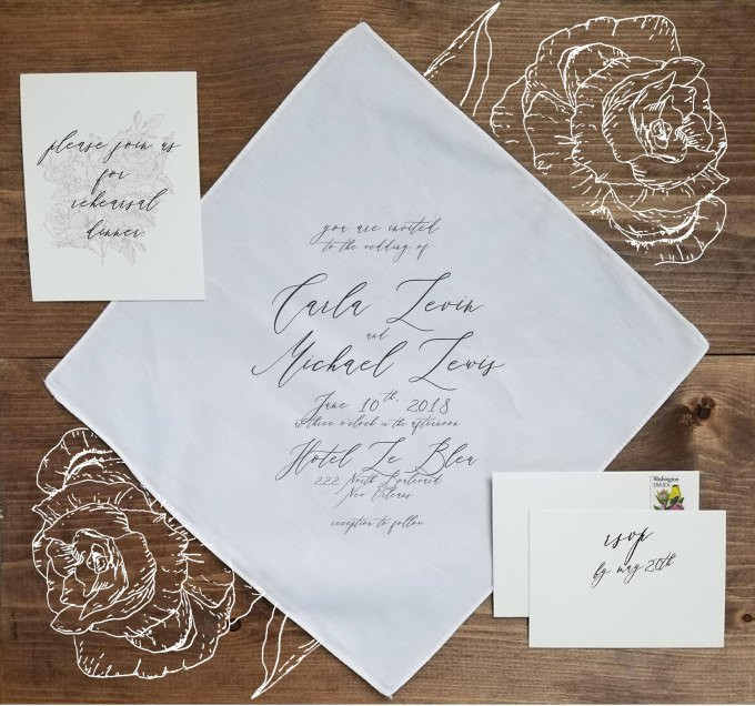 Handkerchief Wedding Invitations
 Handkerchief Wedding Invitations YOUR Invite Printed on a