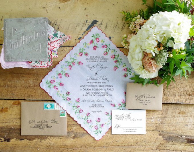Handkerchief Wedding Invitations
 Handkerchief Wedding Invitations YOUR Invite Printed on a