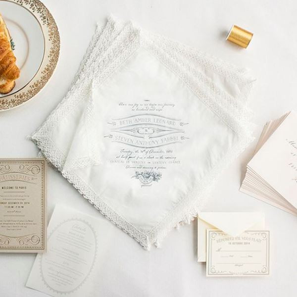 Handkerchief Wedding Invitations
 21 Charming Handkerchief Wedding Invitations For Vintage