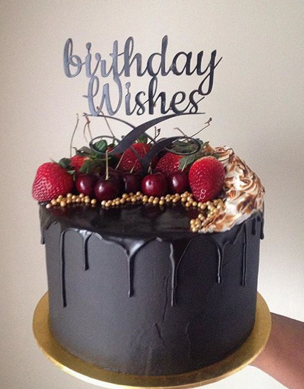 Happy Birthday Cake For A Man
 Black on Black Fruit Drip Cake Cakes in 2019