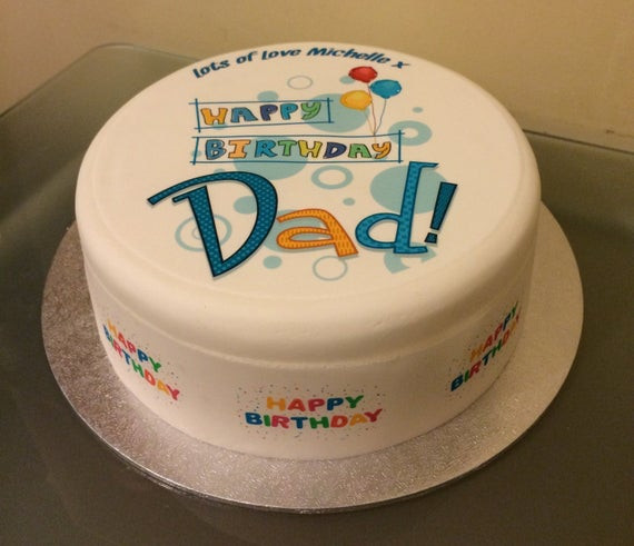 Happy Birthday Dad Cake
 Happy Birthday Dad pre cut Edible Icing Sugar Fondant cake