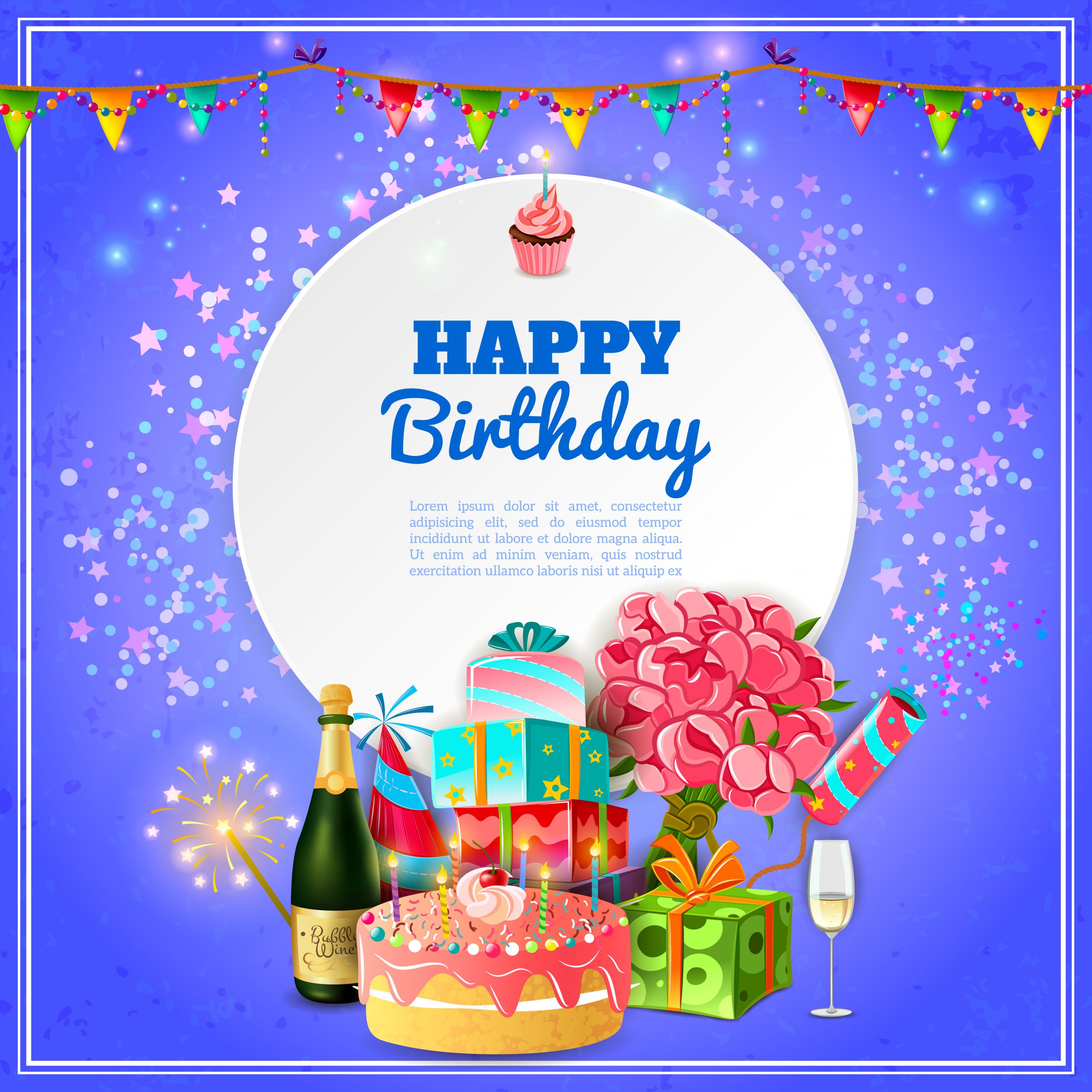 Happy Birthday Party
 Happy birthday party background poster Download Free