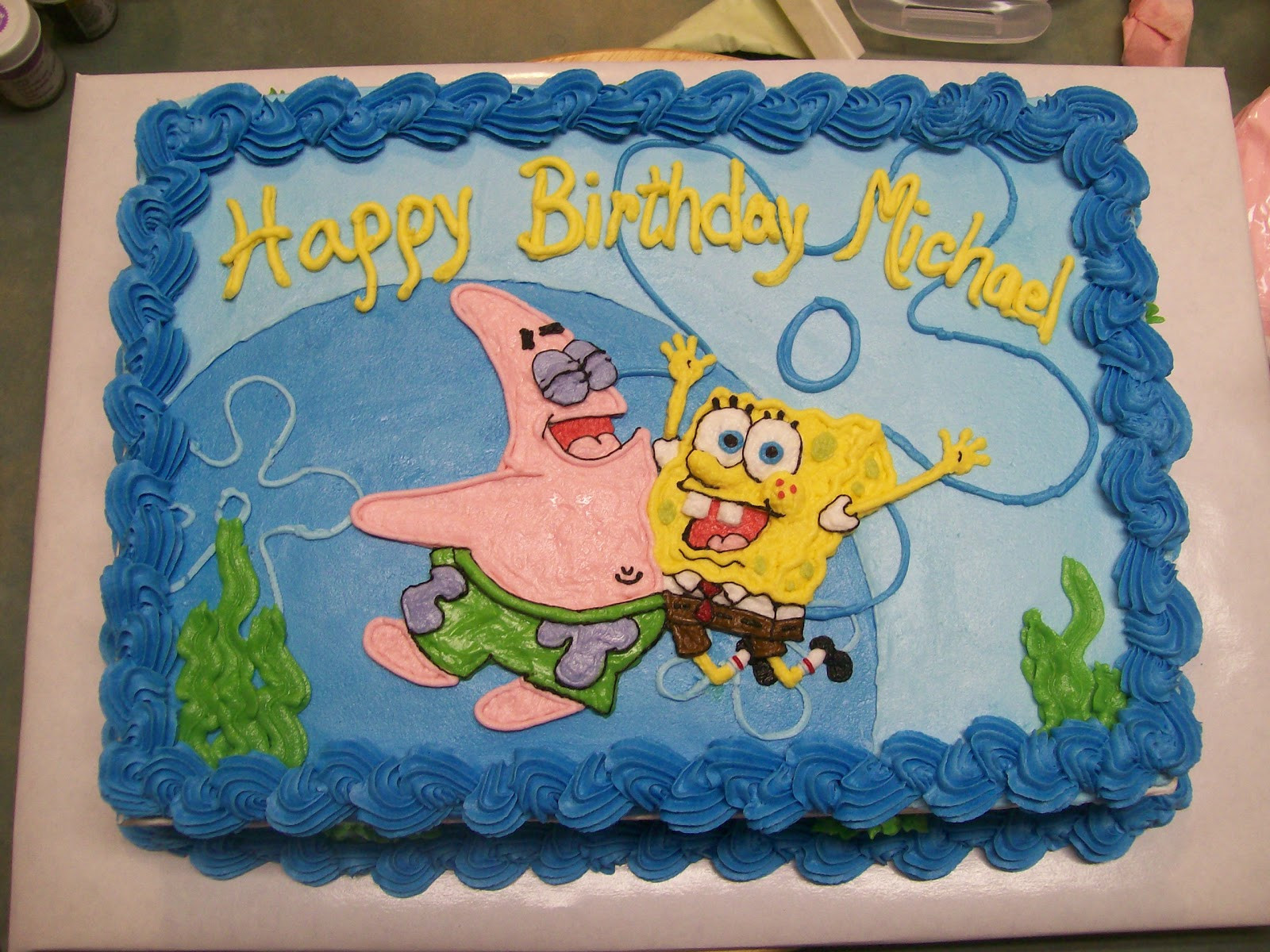 Happy Birthday Patrick Cake
 Birthday Cake Center Spongebob and Patrick