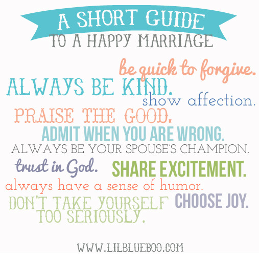 Happy Marriage Quotes
 A Short Guide to a Happy Marriage