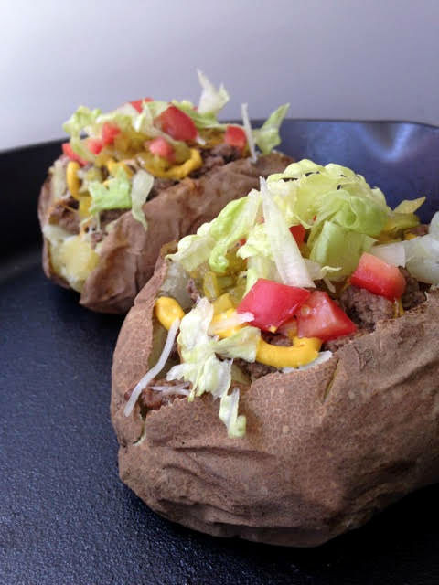 Heb Ground Beef
 Cheeseburger Loaded Baked Potatoes Sinful Nutrition
