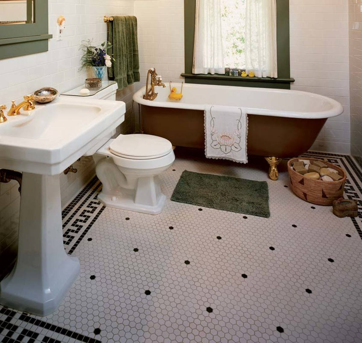 Hexagon Tiles Bathroom
 The Floor is a Key to Style Arts & Crafts Homes and the