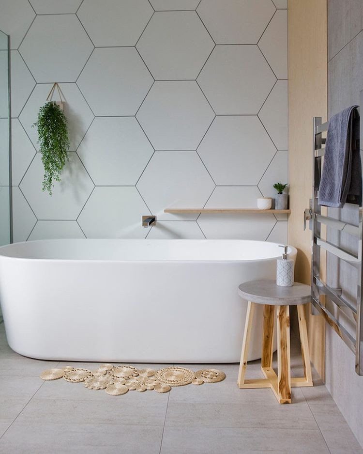 Hexagon Tiles Bathroom
 60 Stylish Hexagon Tiles Ideas For Bathrooms DigsDigs