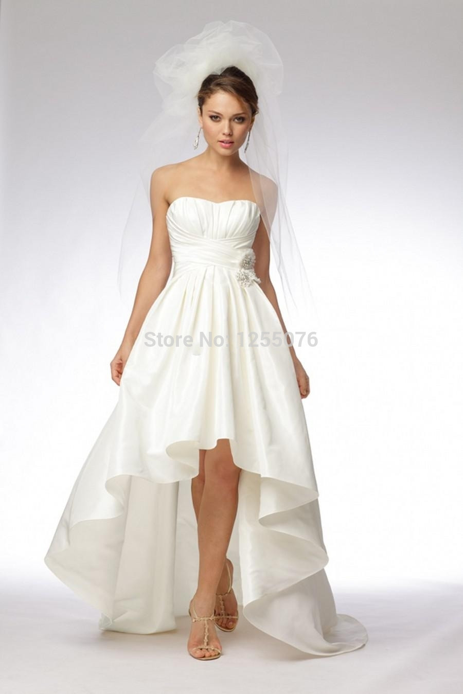 Hi Lo Wedding Dresses
 New 2014 Simple Wedding Dresses Strapless y Hi Lo Sheer