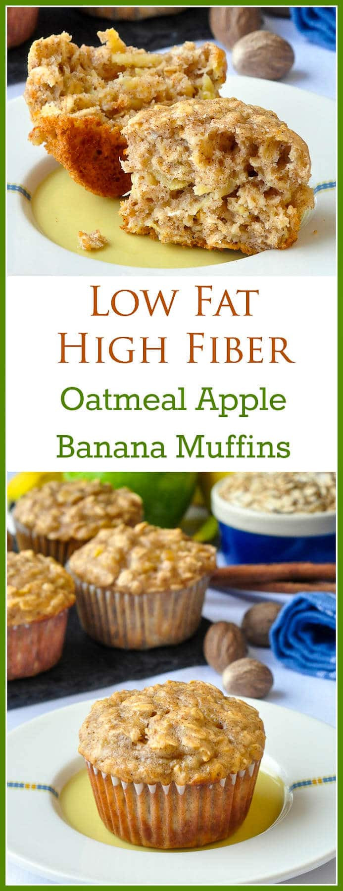 High Fiber Muffin Recipes
 Oatmeal Apple Banana Low Fat Muffins Easy delicious