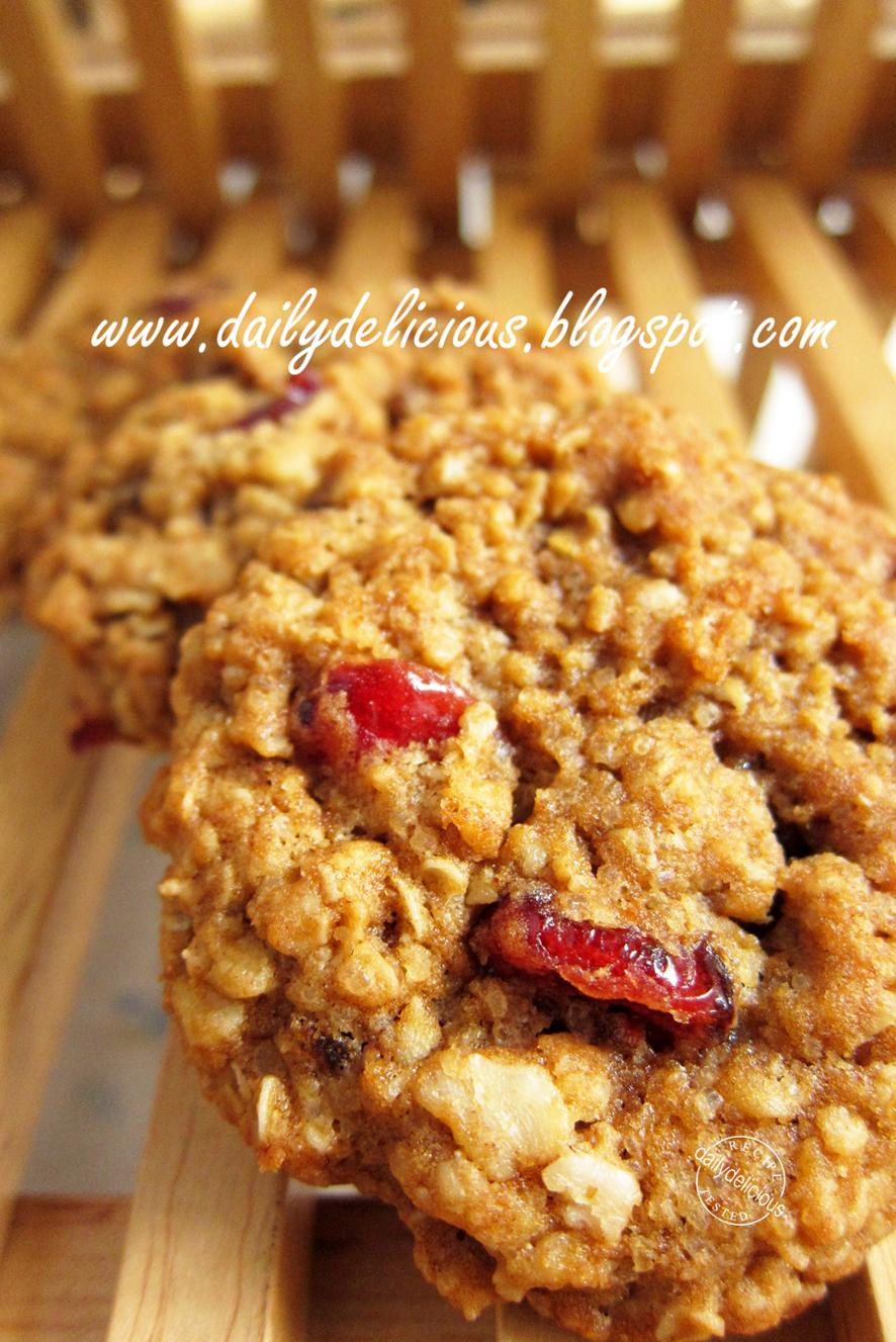High Fiber Oatmeal Cookies
 dailydelicious thai High Fiber Oat and Cranberry Cookies