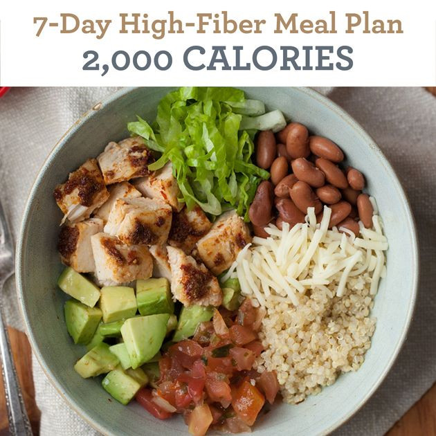 High Fiber Recipes For Lunch
 7 Day High Fiber Meal Plan 2 000 Calories Food