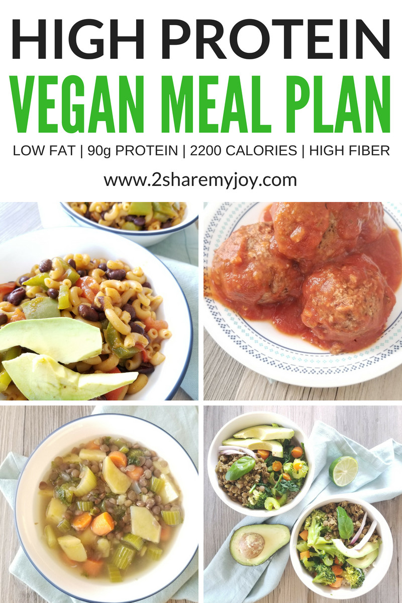 High Protein Low Calorie Vegetarian
 High Protein Vegan Meal Plan 2 200 calories 2SHAREMYJOY
