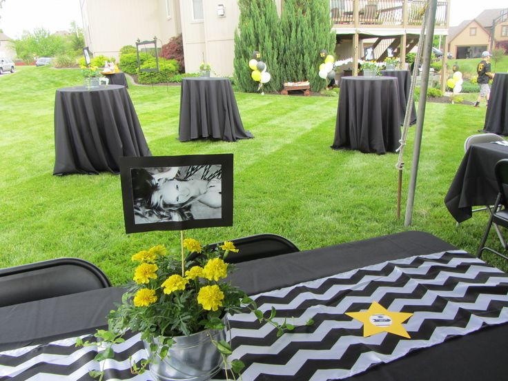 High School Graduation Backyard Party Ideas
 Outdoor Graduation Party Black White Yellow