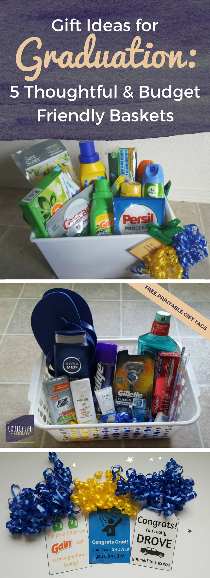 High School Graduation Gift Ideas For Girls
 5 DIY Going Away to College Gift Basket Ideas for Boys