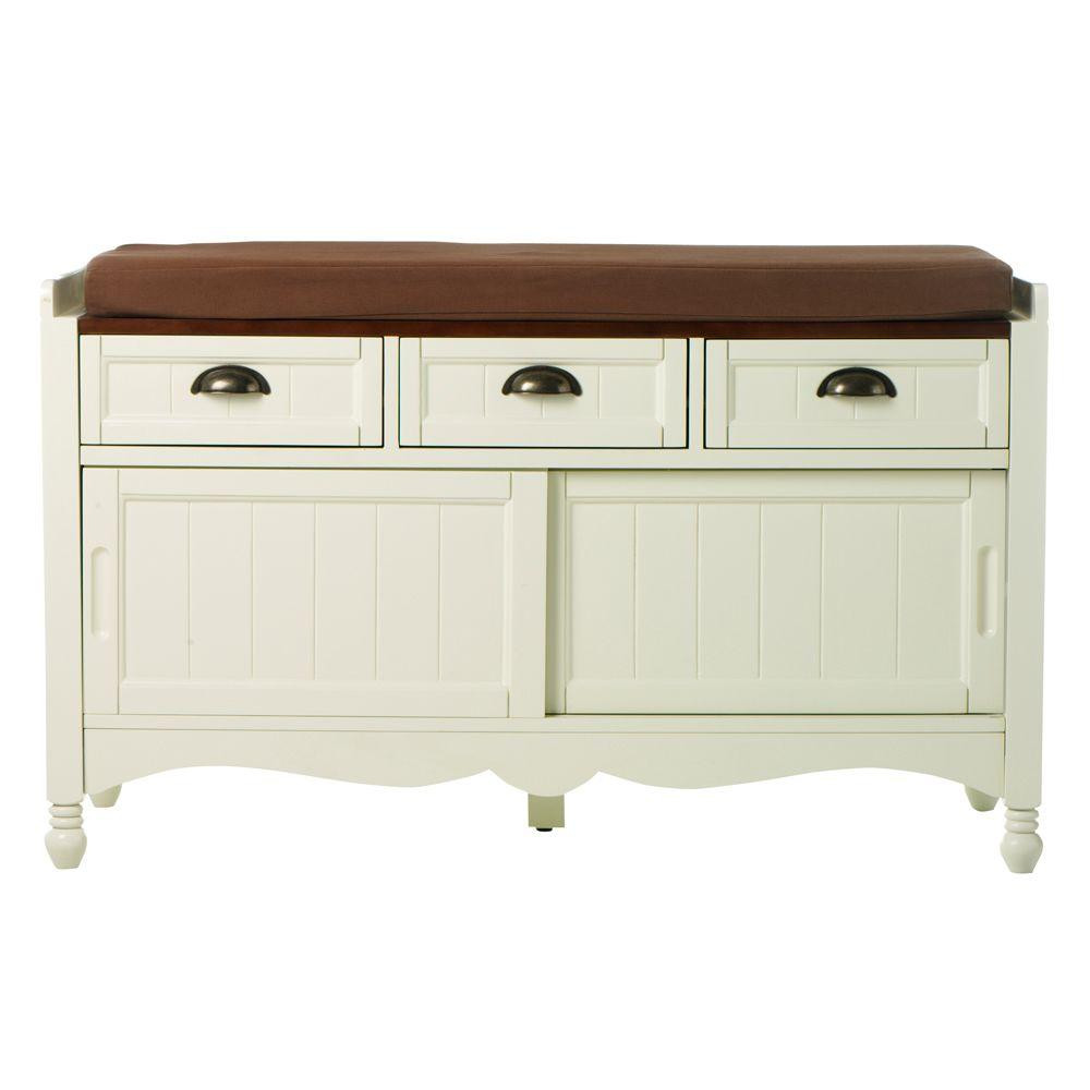Home Decorators Storage Bench
 Home Decorators Collection Southport Ivory Oak 42 in W