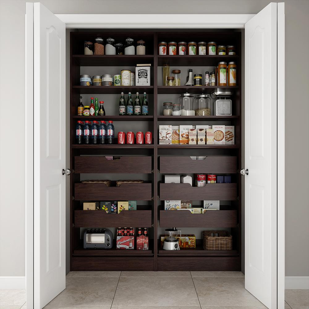 Home Depot Kitchen Organizers
 Modifi 60 in W x 15 in D x 84 in H Dual Wood Pantry