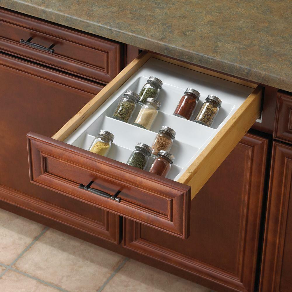 Home Depot Kitchen Storage
 Kitchen Drawer Insert Tray Spice Jar Storage Organizer
