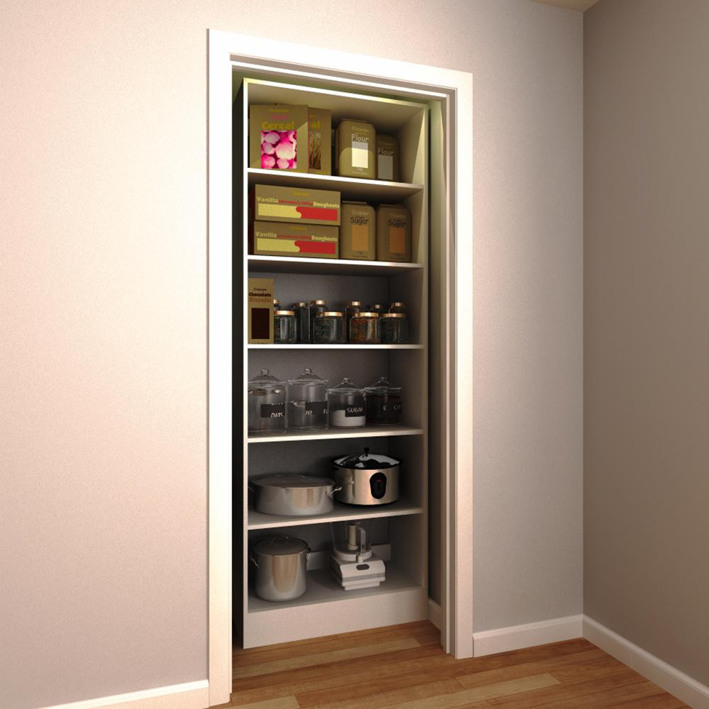 Home Depot Kitchen Storage
 Modifi 30 in W x 15 in D x 84 in H White Wood Pantry