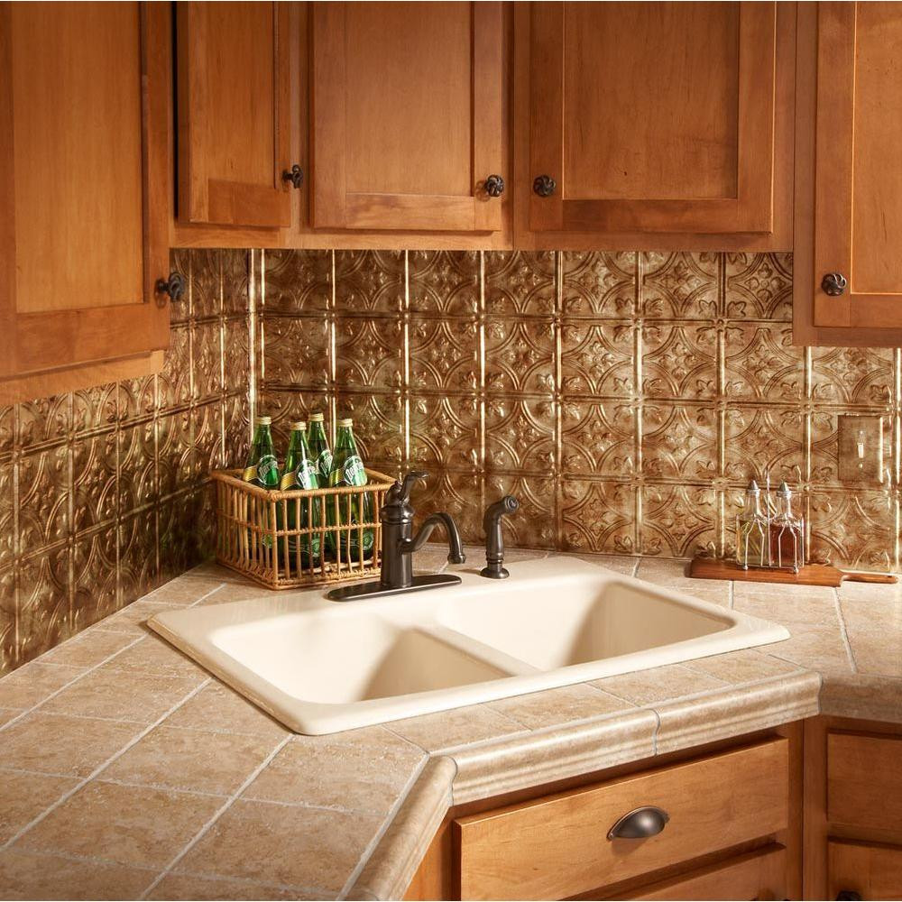 Home Depot Kitchen Tiles Backsplash
 18 in x 24 in Traditional 1 PVC Decorative Backsplash
