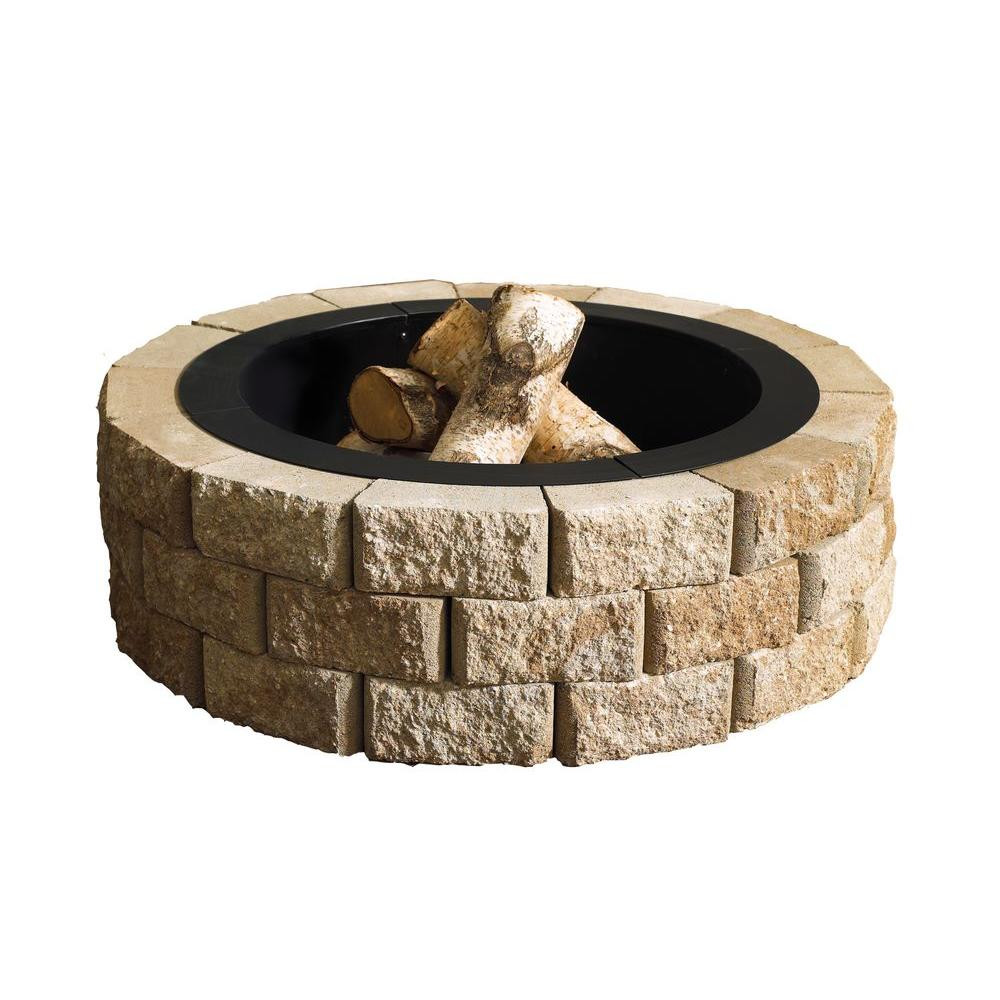 Home Depot Stone Fire Pit
 Oldcastle Hudson Stone 40 in Round Fire Pit Kit