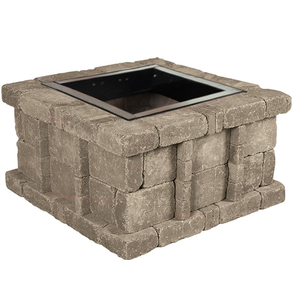 Home Depot Stone Fire Pit
 RumbleStone 38 5 in x 21 in Square Concrete Fire Pit Kit