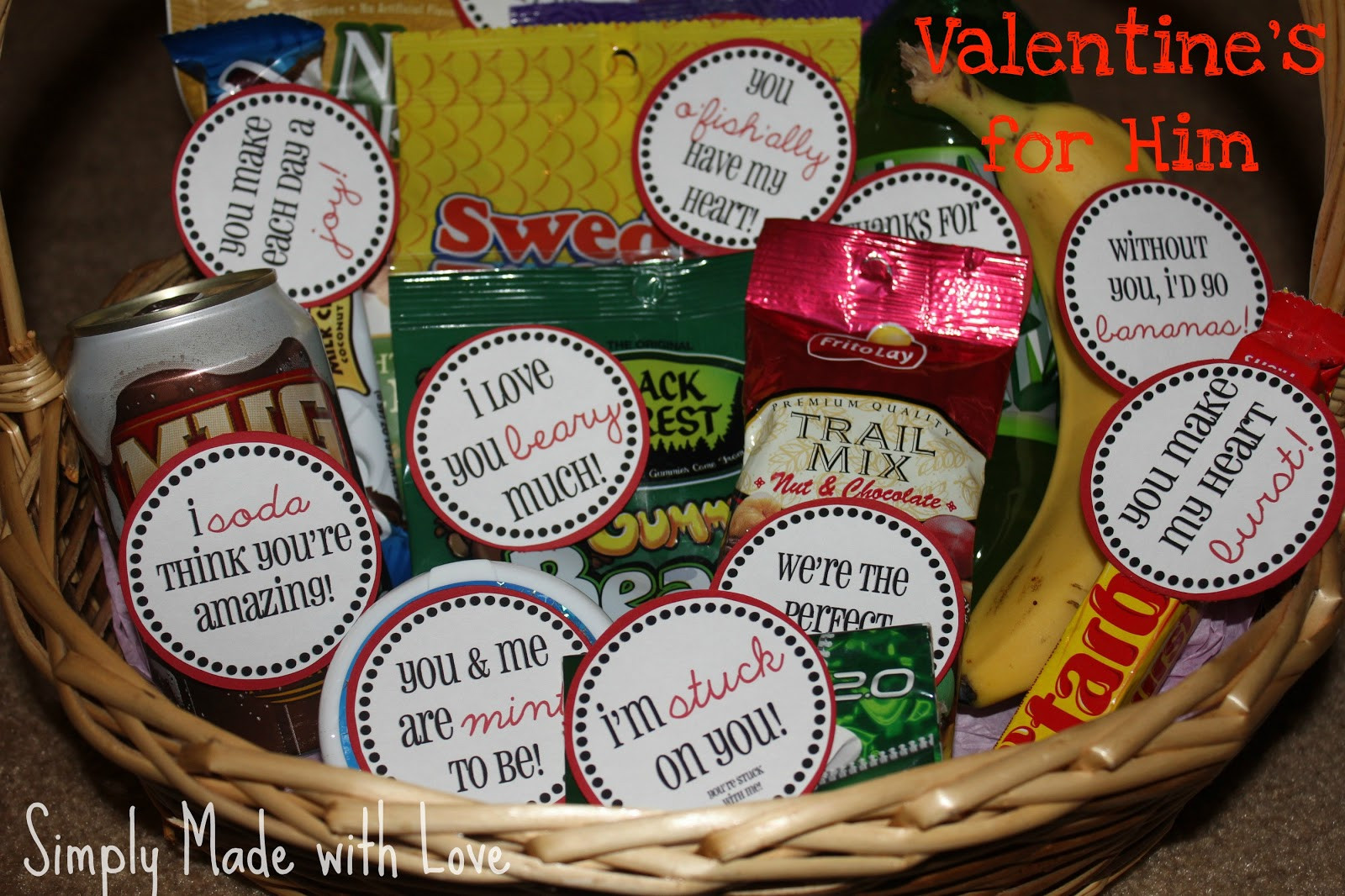Homemade Valentine Gift Basket Ideas
 simply made with love Valentine s for Him & Free Printable