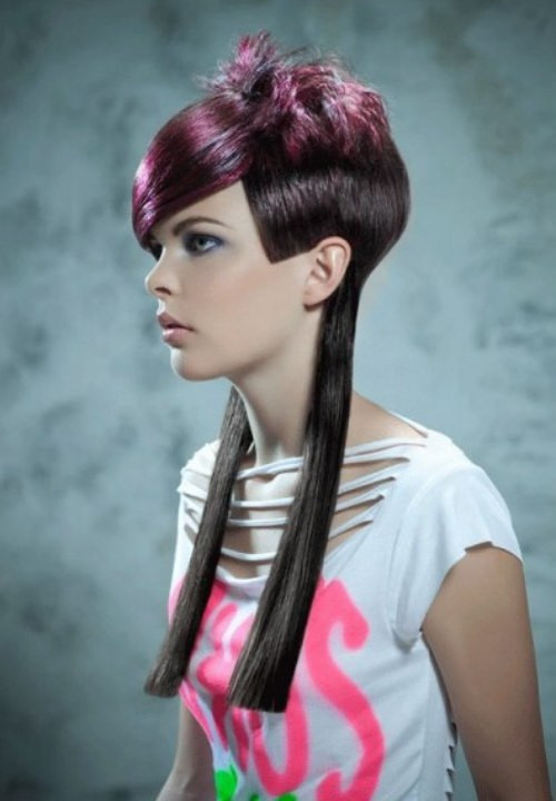 How To Cut Long Hair Short
 Short long hairstyle with different lengths and colors