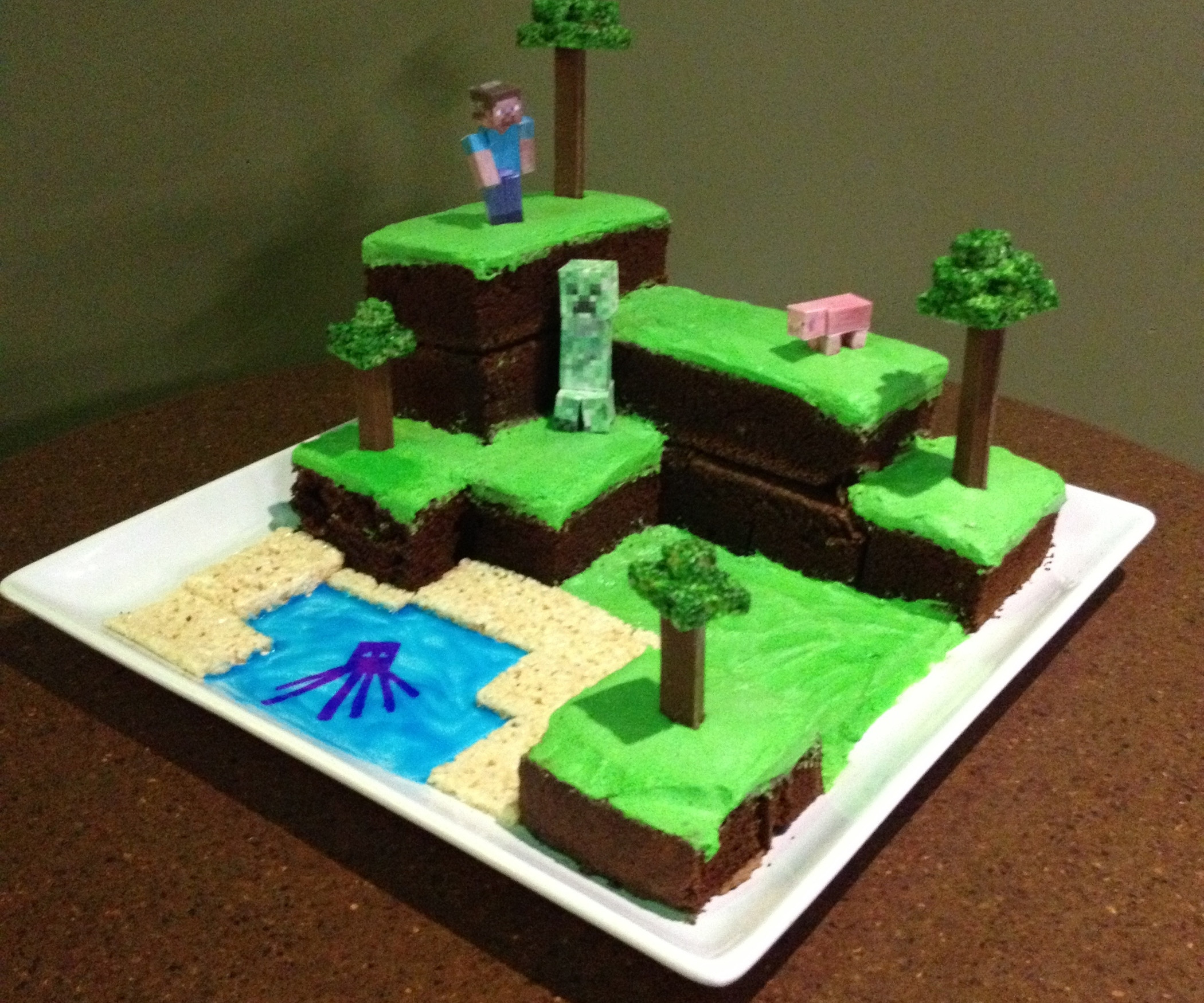How To Make A Minecraft Birthday Cake
 Minecraft World Cake All