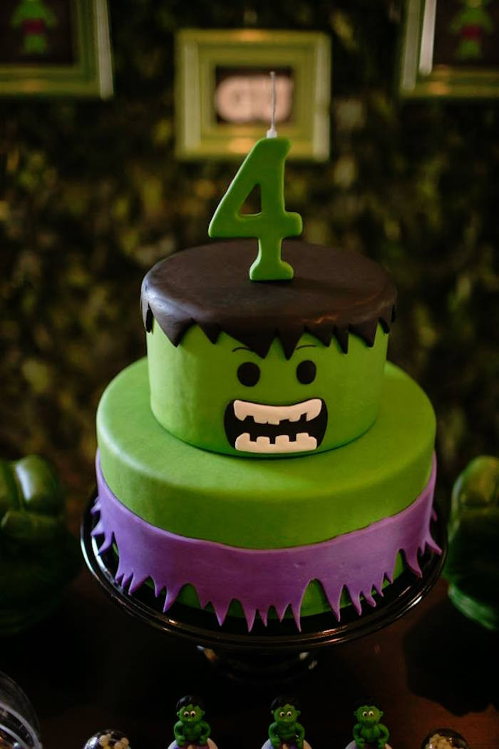 Hulk Birthday Cakes
 Kara s Party Ideas Cake from an Incredible Hulk Themed
