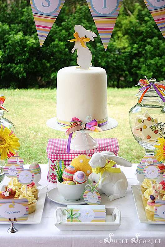 Ideas For Easter Party
 Kara s Party Ideas Easter Dessert Table Decorations